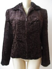Giancarlo Ferrari Brown Faux Fur Long Sleeve Coat Size 8 - New