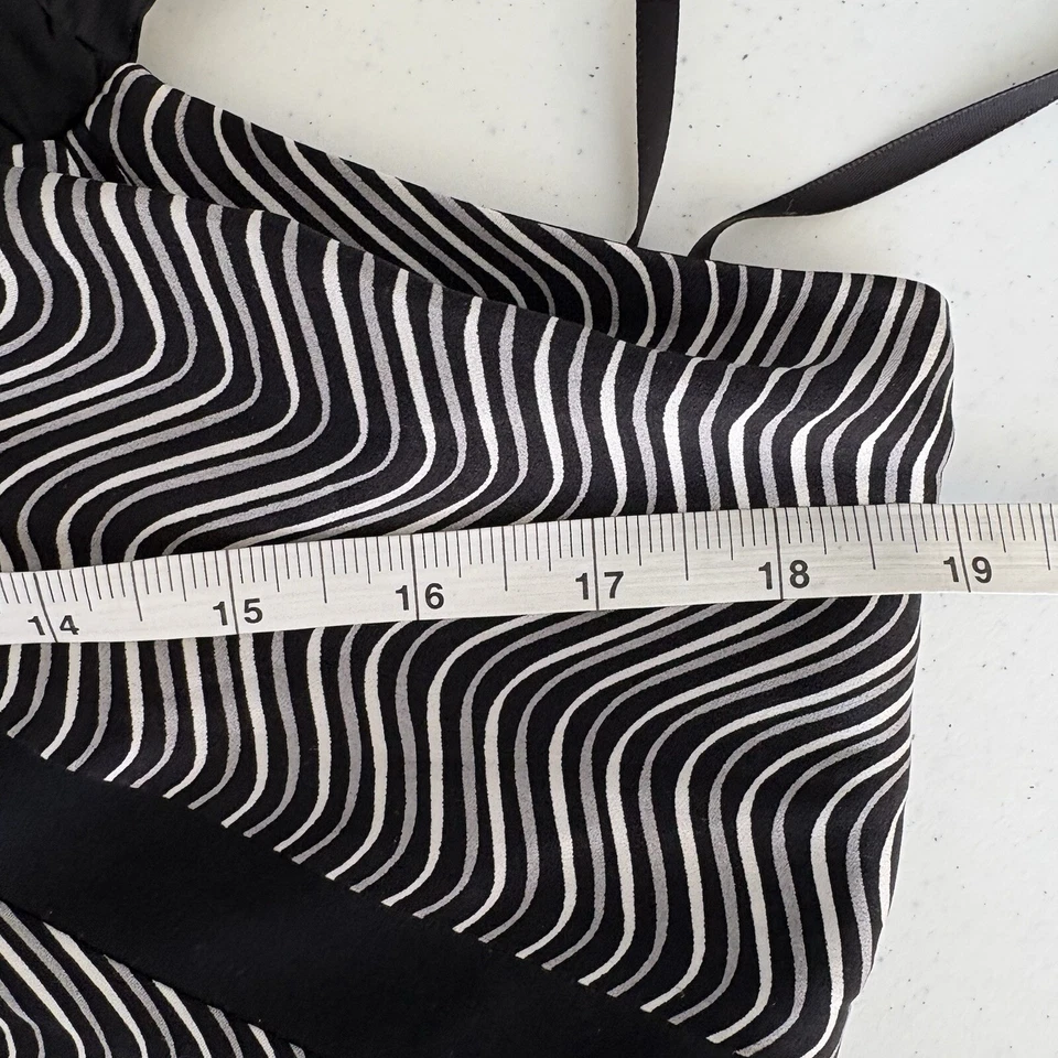 Vestido midi de seda vintage Laundry by Shelli Segal para mujer 12 alto bajo funky Y2K Foto 4 de 4