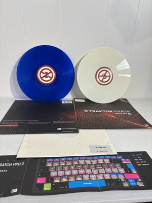 Traktor scratch MK2 control vinyl custom  DJ (set of two) Bonus keyboard layout