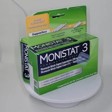 2 Pk MONISTAT 3 suppository Combination Pack Applicators & Cream