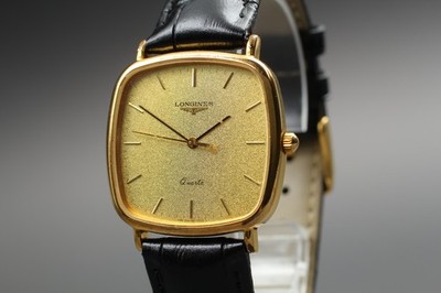 Near MINT] LONGINES 156 7114 Gold Dial Quartz Men's Watch Vintage