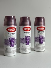 Lot of 3 Krylon Stained Glass Spray Paint Royal Purple Translucent Indoor New