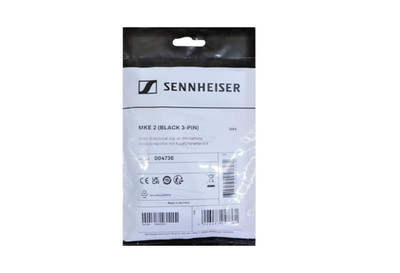 Sennheiser MKE 2 (Black 3-Pin) 004736 Omni Direction Clip-on Microphone
