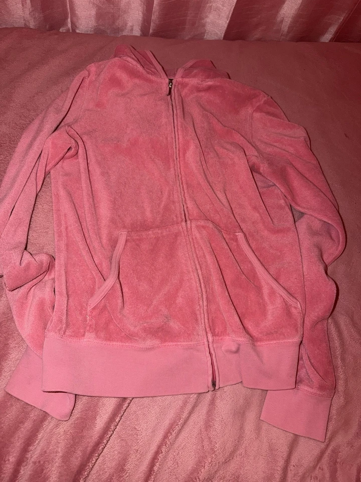 Conjunto de chándal rosa Juicy Couture a juego M chaqueta pantalones logotipo preppy vintage Y2k Foto 2 de 4