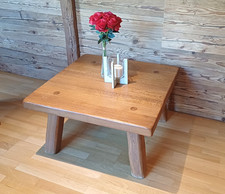 Quadratischer Couchtisch 80x80 cm Eiche Vollholz Rustikal