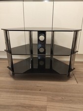 Glass TV Floor Stand Unit, Up To 32" TVs, Choice of Finishes, Glass Shelving