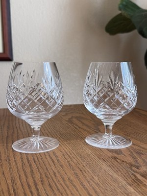 2 Vtg TAY EDINBURGH CRYSTAL Brandy Snifters 4.75'' EXCELLENT