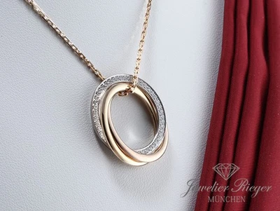 Cartier Collier Trinity Gelbgold Rosegold Weissgold 750 Diamanten Gold Halskette - Bild 1 von 4