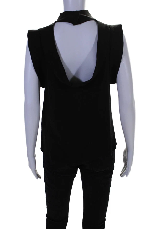 Elegante blusa negra con cuello falso recortado en la espalda talla 6 Camilla And Marc para mujer Foto 3 de 4