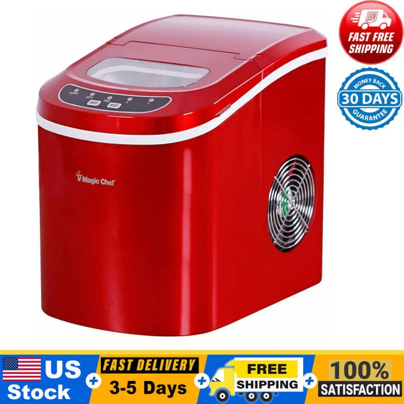Electric Countertop Ice Maker with LED Display Quiet 27 lb Capacity for Home or Commercial Use