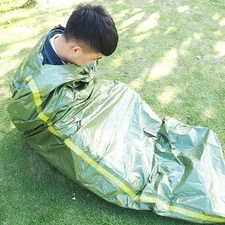 Ultra Compact Emergency Sleeping Bag Survival Blanket Retains Body Heat Green