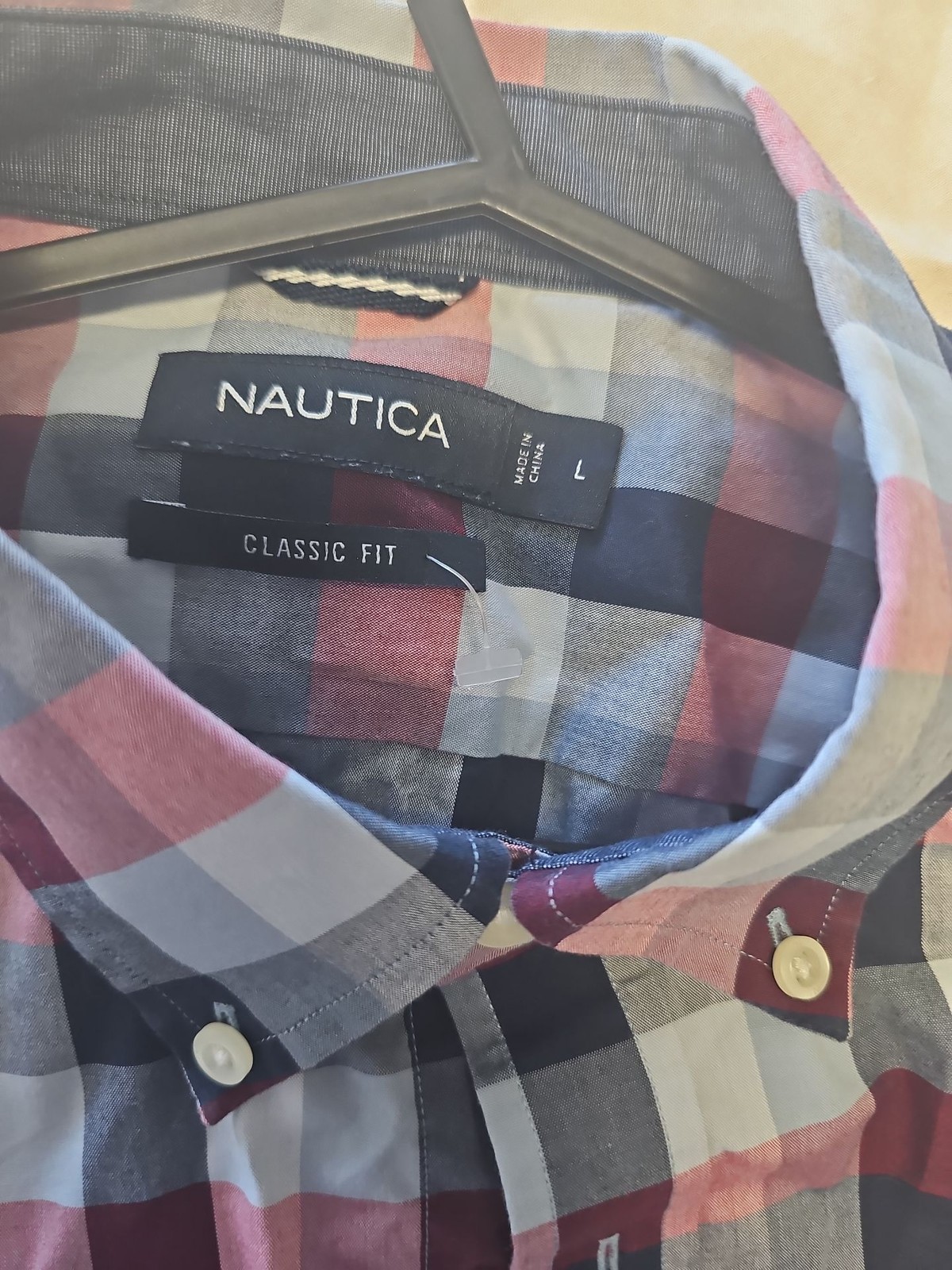 Nautica Classic Fit Short Sleeve Plaid Button-Down Shirt A2 1221 image 2