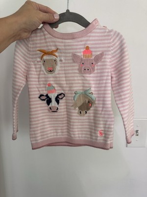 Joules Girl s Striped Sweater 12-18 Months Long Sleeved 100% Cotton