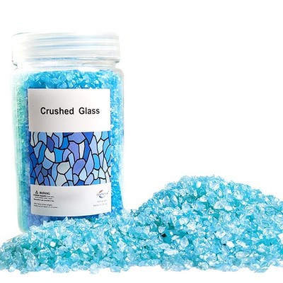 Light Blue Crushed Glass Broken Glass Pieces for Resin Arts,Crafts,Vase Fille...