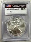 2015 $1 PCGS MS70 Silver Eagle Mercanti 12th Chief Engraver US Mint First Strike
