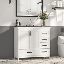 Bathroom Vanity Cabinet with Ceramic Sink Combo Bathroom Cabinet Set with Drawer