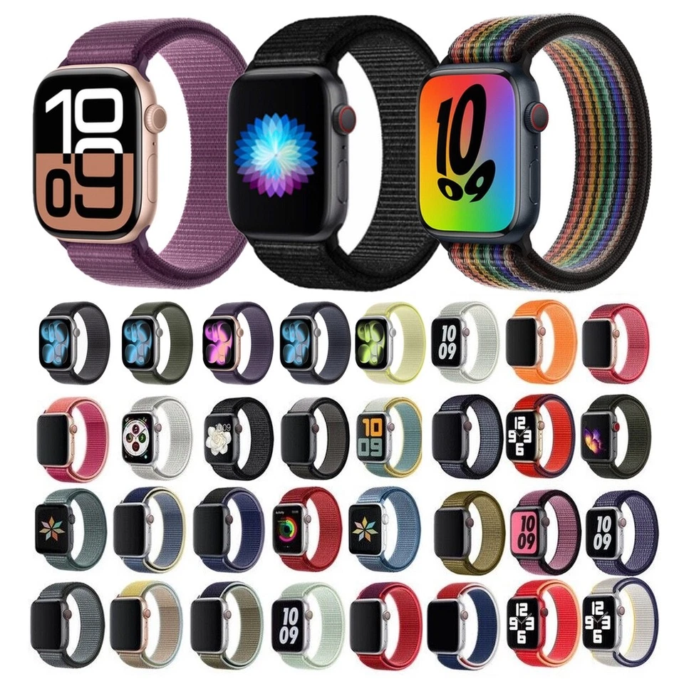 Nylon Sport Loop für Apple Watch Series 11 10 9 8 7 SE Stoff Band Armband Sport - Bild 1 von 1