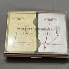 Vintage Redislip Playing card Mid-City Motors Beaumont Texas In Case