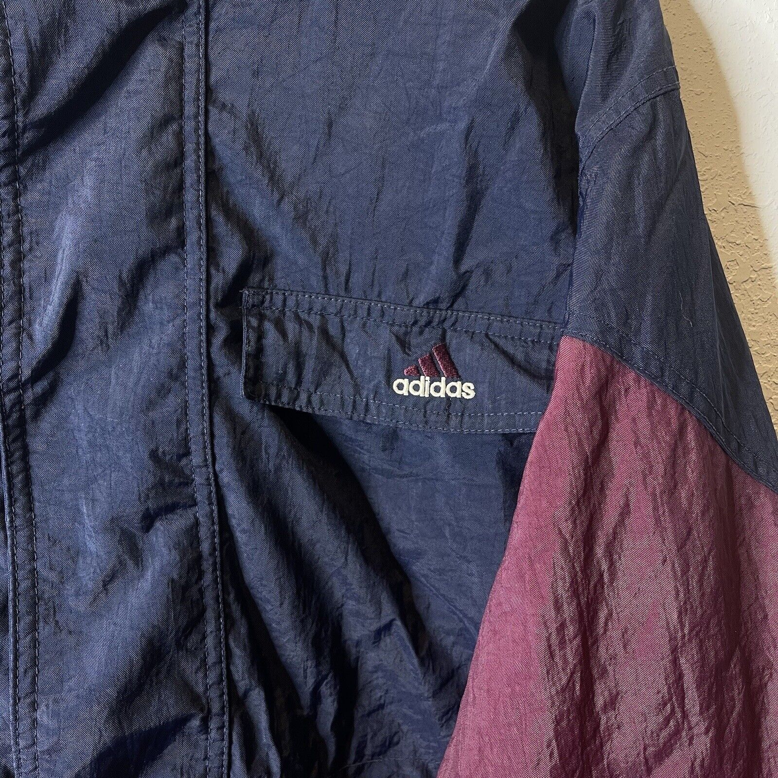 Adidas Two Tone Vintage Shell Jacket Full Zip Siz… - image 2
