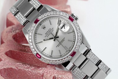 Rolex Datejust 31 mm Silver Index Dial Stainless Steel Diamond Ladies Watch