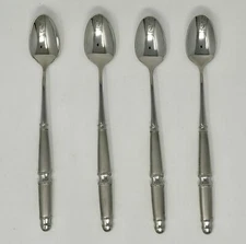 Oneida LTD 18/10 Lamour Set of 4 Iced Tea Spoons Stainless Steel 7 3/4"
