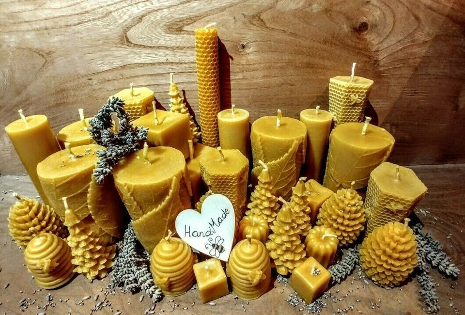 2 x Hexagonal 2x Beehive Beeswax Pillar Altar Table Church Classic Votive Candle - Image 2 of 4