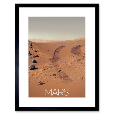 NASA Our Solar System Mars Rover Planet Surface Image Framed Wall Art 9X7 In