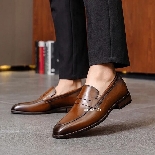Loafer Men Shoes Gentleman Party Wedding Genuine Leather Dress Shoes Men Shoe - Picture 17 of 23