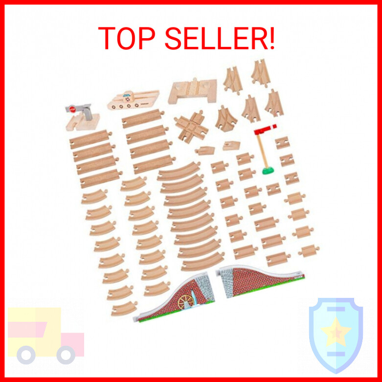 68-Piece Wooden Train Track Expansion Pack for Thomas & Friends Compatible Tracks