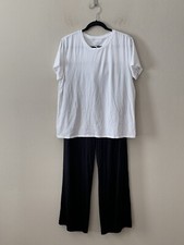 State of Day Women's Sz L Short Sleeves Knit Top  Modal Pants Mixed Pajama Set