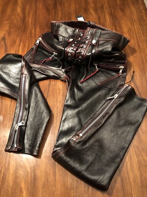 Shoe Unravel Tie Up Leather Pants BEN TAVERNITI UNRAVEL PROJECT