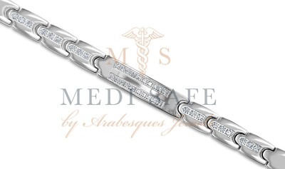 TITAN & ECHT SWAROVSKI KRISTALL MAGNET/SCHMERZRELIEF ARMBAND/ARMREIF/SILBER