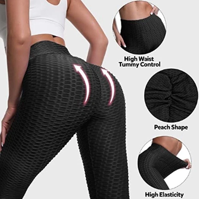 Wholesale Scrunch Booty Yoga Pants High Waisted Textured Butt Lift Leggings - Image 4 of 4