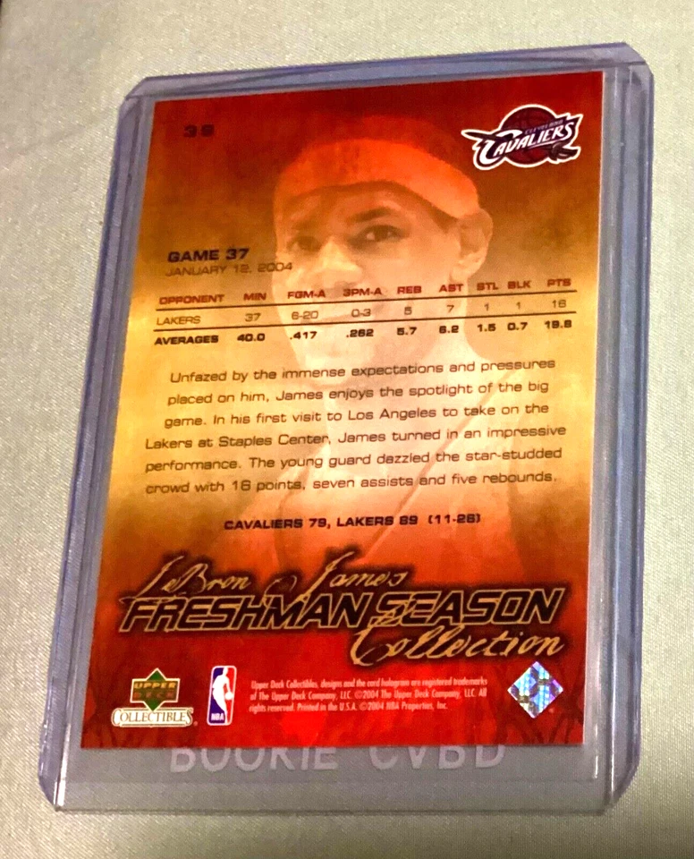 Lebron James Rookie 2003 Upper Deck RC Freshman Game #39 Basketball Kobe Bryant - Image 2 of 4