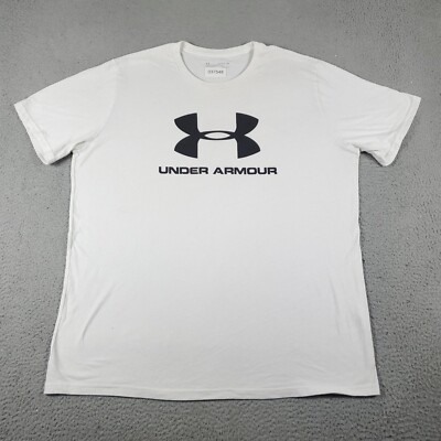 Under Armour T-Shirt Mens 3XL White UA Casual Short Sleeve
