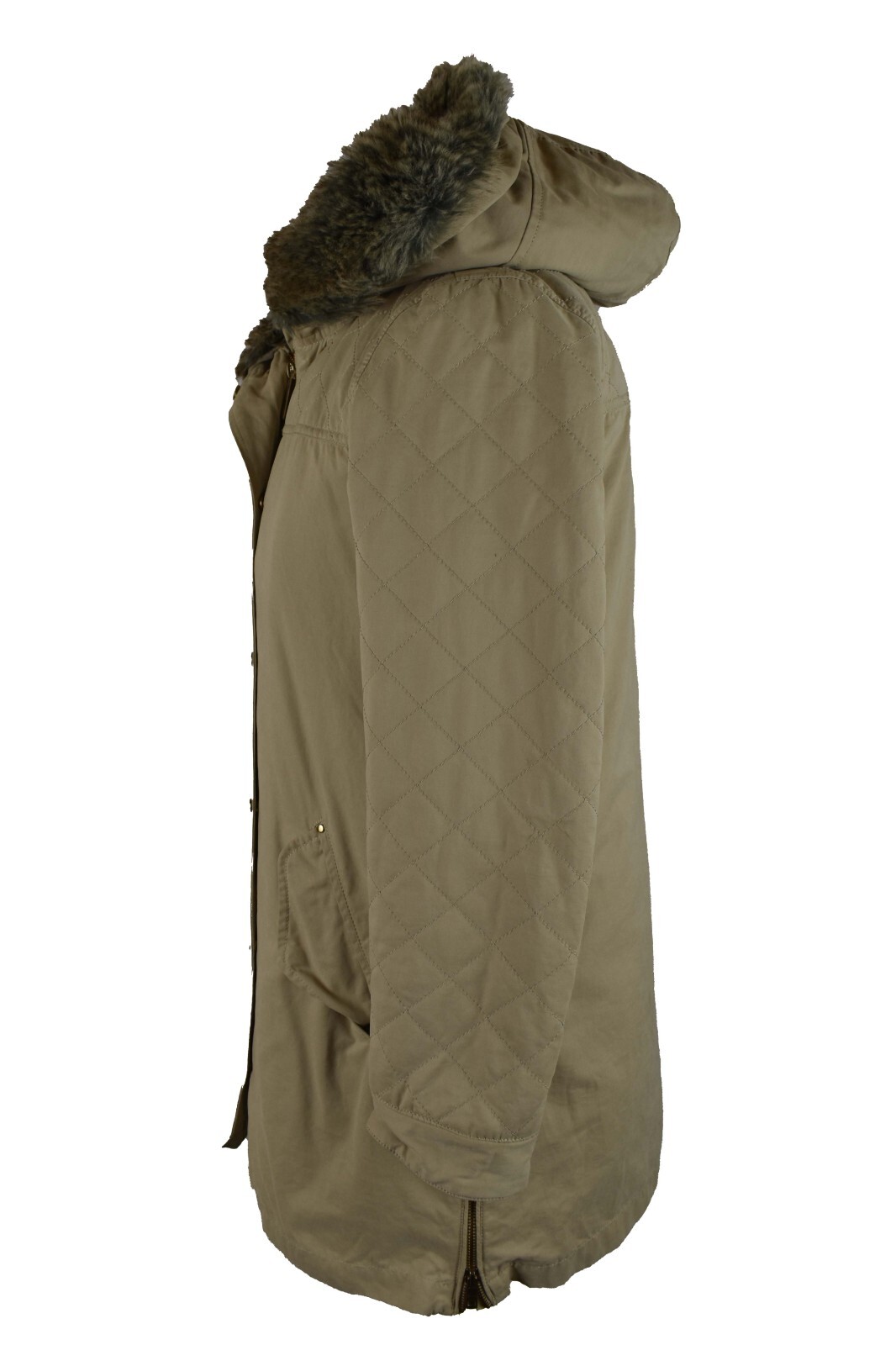 ZARA BASIC Beige Padded Jacket size S Womens Full… - image 4