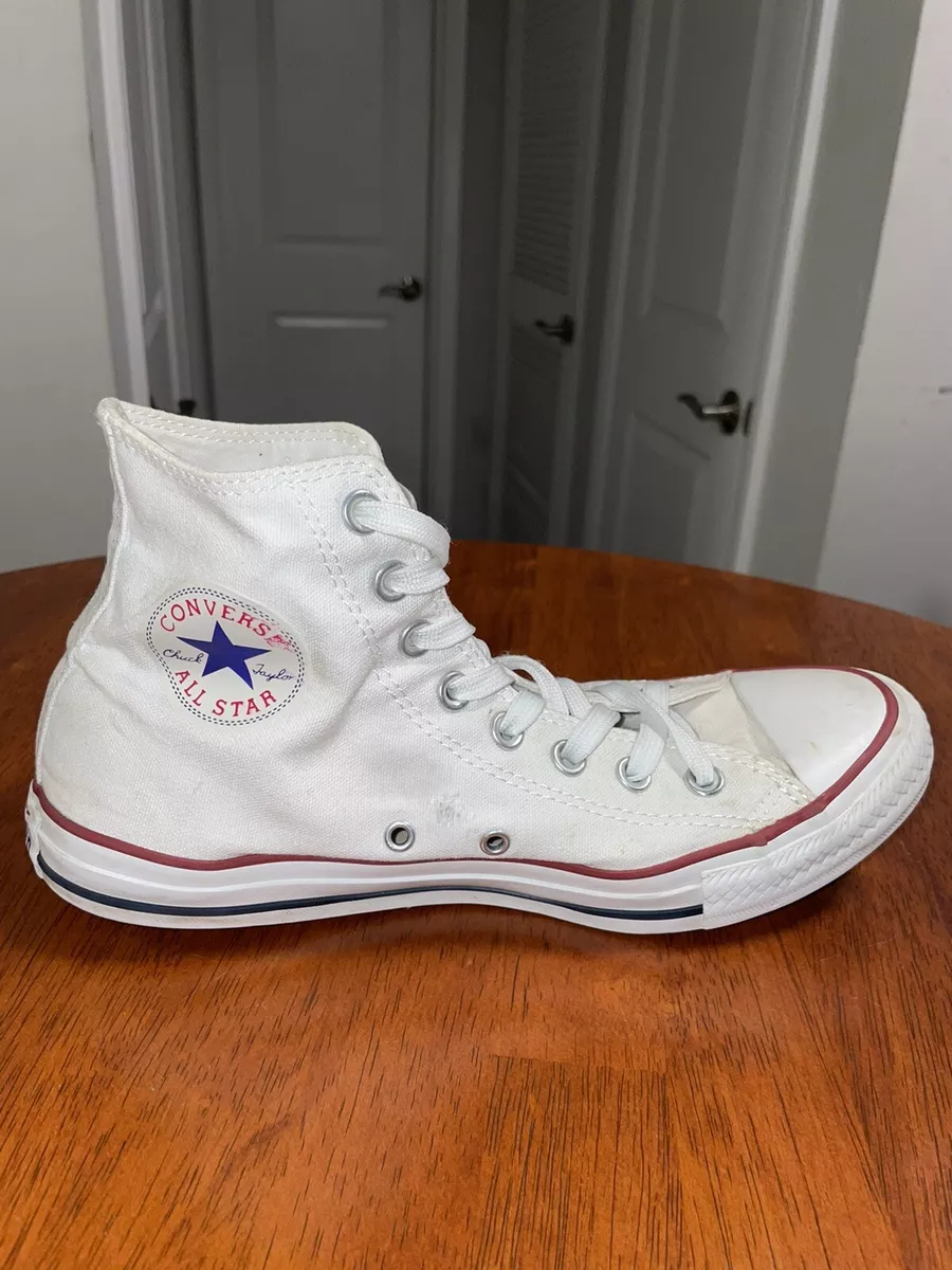 Mens white top converse size 7