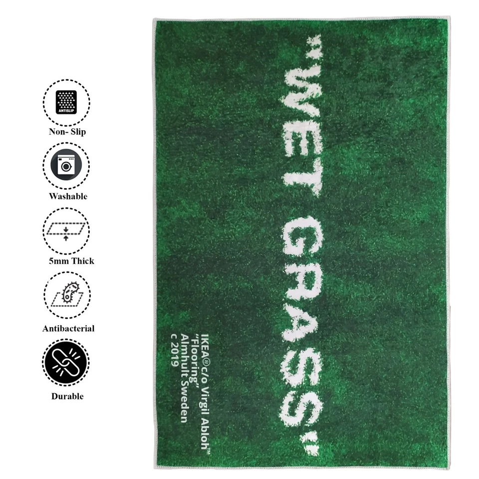 Césped húmedo, alfombra de césped húmedo, alfombra de césped, alfombras con patrón de césped húmedo, alfombra Ikea, Virgil Foto 4 de 4