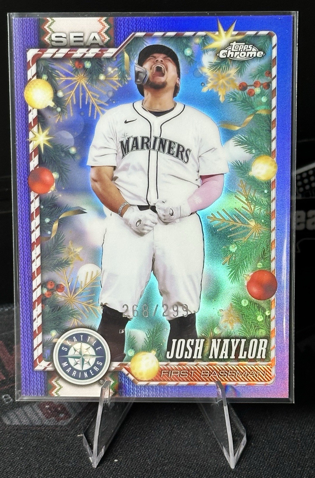 2026 Topps Holiday Josh Naylor Purple Refractor/299