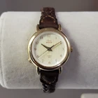 Timex Indiglo Watch Women's Vintage Analog Quartz Brown Leather Gold Tone 25 mm