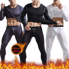Mens Thermal Underwear Set Undershirts Long Johns Top Bottom Pants Base Layer US