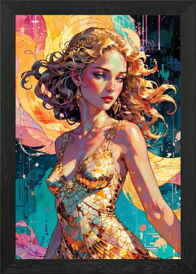 Aphrodite: Celestial Enchantress of Framed Wall Art Poster Canvas Print Picture