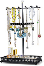 Jewelry Tree Stand Organizer 3In1 Necklace Organizer Display Bracelet Earrings a