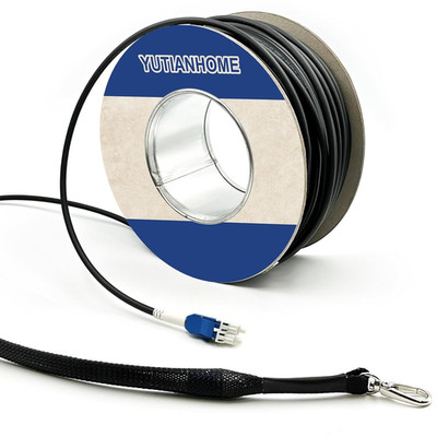 250Ft Outdoor Armored Duplex Single Mode Fiber Optic Cable with Pulling Eye