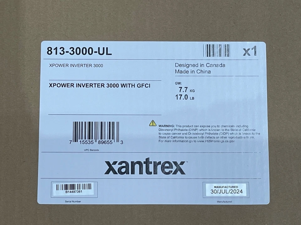 Xantrex 813-3000-UL Xpower 3000 12v 3000W Inverter w/ GFCI & On/Off Remote - Image 2 of 3