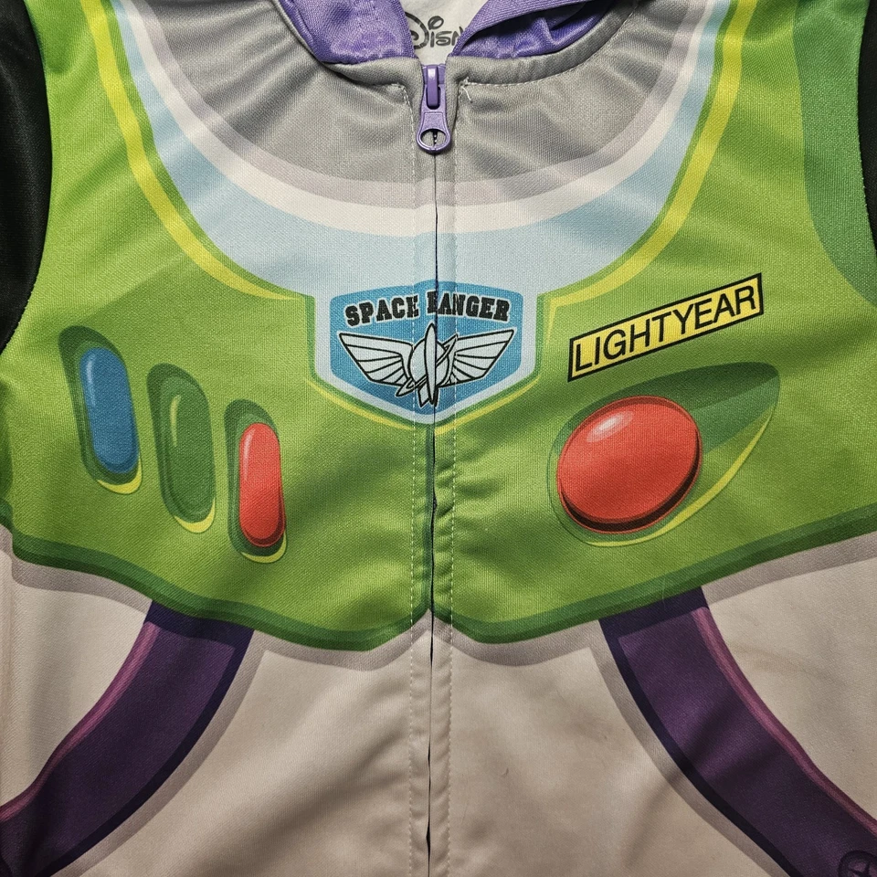 Jaqueta fantasia Disney Buzz Lightyear com capuz meninos 7 bolsos com zíper - Imagem 2 de 4