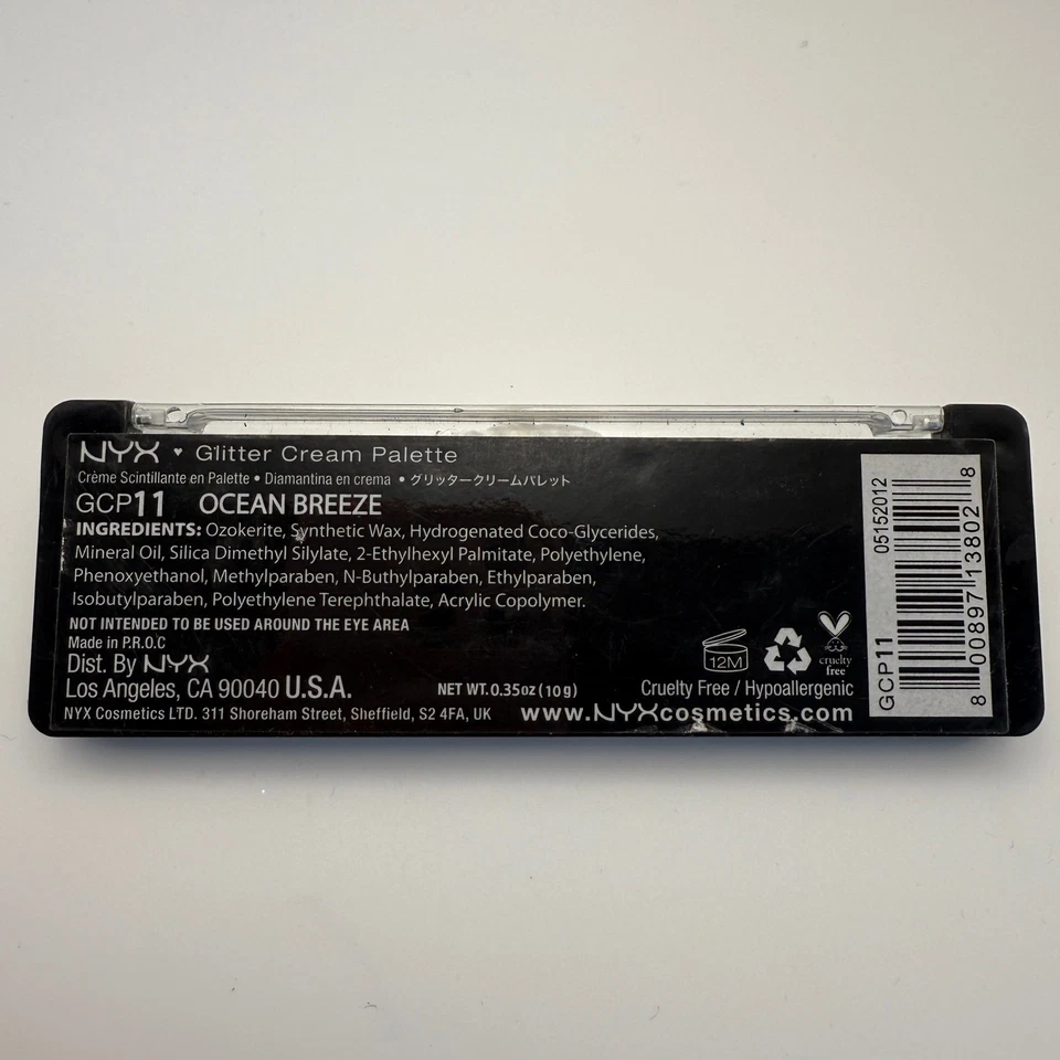 NYX Glitter Cream Palette GCP11 Ocean Breeze Eye Makeup Beauty - Image 3 of 3
