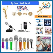 Mini Microphone for Phone PC Karaoke Voice Recording Silver Lightweight