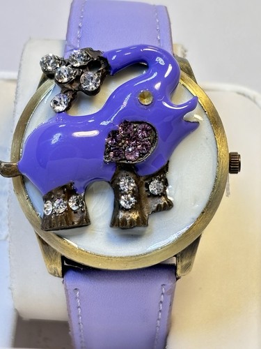Reloj Strada Bejeweled Elephant esfera oculta, raros regalos vintage para ella - Imagen 1 de 10