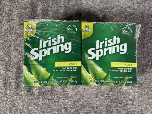 Irish Spring Original Aloe Deodorant Bar Soap 3.7 Oz 6 Bars Pack Healthy Skin - Picture 2 of 5